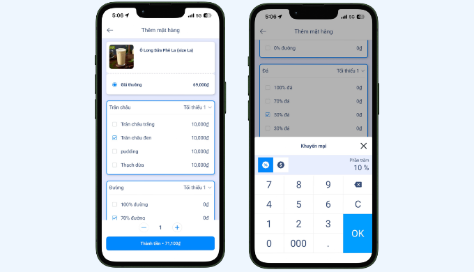 order linh hoạt trên điện thoại