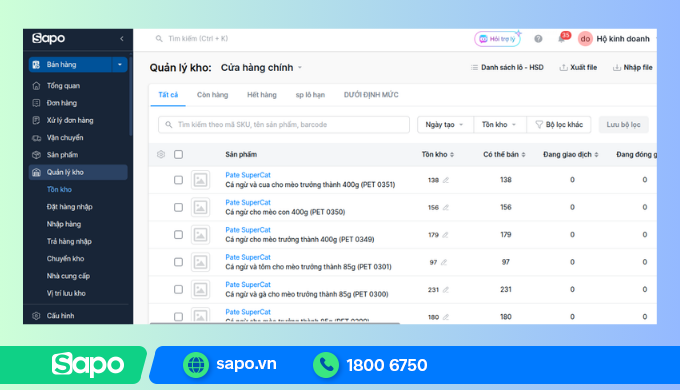 Quản lý chính xác tồn kho theo thời gian thực