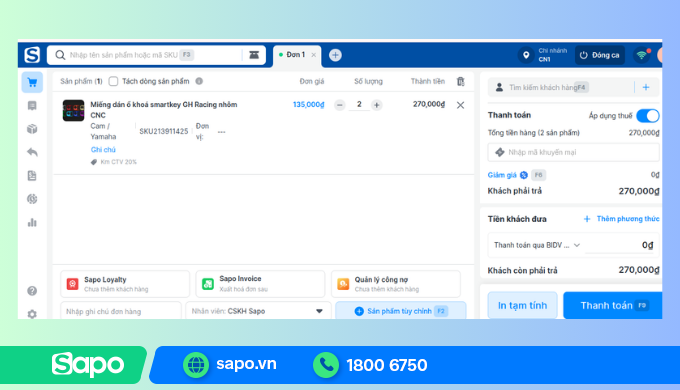 Bán hàng cho shop phụ kiện xe máy dễ dàng trên Sapo