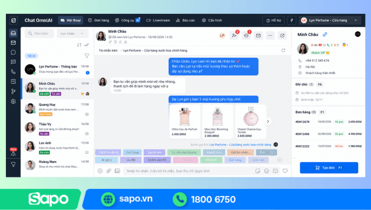Quản lý tin nhắn tập trung trên Sapo