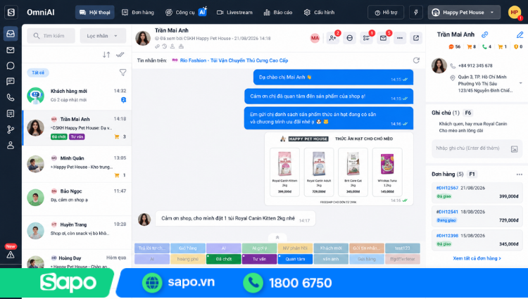 Quản lý tập trung tin nhắn trên phần mềm