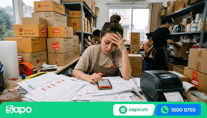 Quá tải đơn Shopee sau khi scale