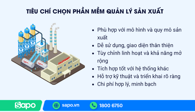 tieu chí chọn phần mềm quản lý sản xuất