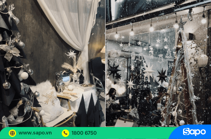 Quán cafe trang trí Noel độc đáo Line. CAFE