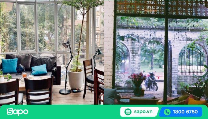 Quán cafe làm việc tràn ngập ánh sáng tự nhiên