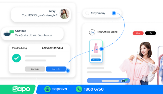 Chốt đơn tự động trên facebook với phần mềm quản lý bán hàng Facebook Sapo