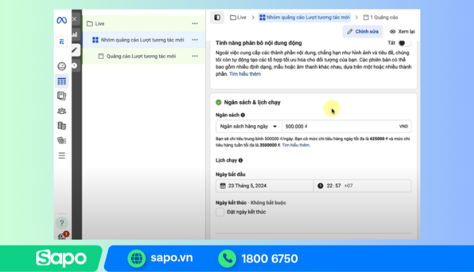 Cài đặt ngân sách chạy quảng cáo phù hợp