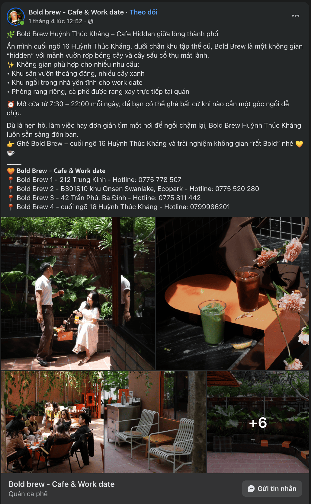 quảng cáo quán cafe có không gian hẹn hò