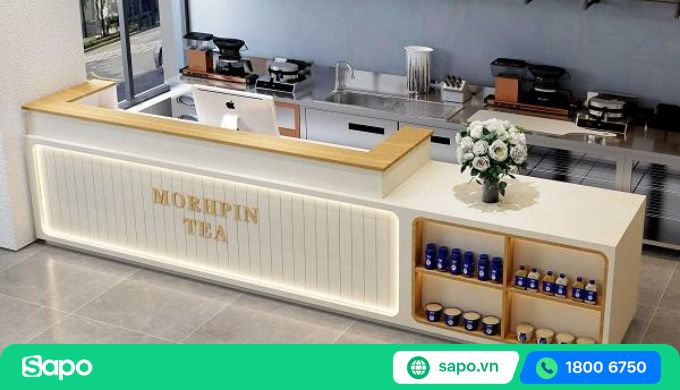 quầy bán trà sữa