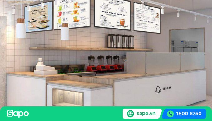 quầy pha chế trà sữa