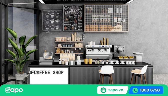 mẫu quầy bar quán trà sữa