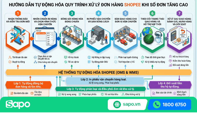 quy trình xử lý đơn hàng shopee