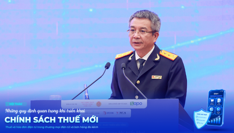 Ông Mai Xuân Thành, Cục trưởng Cục Thuế (Bộ Tài chính) phát biểu khai mạc Hội thảo