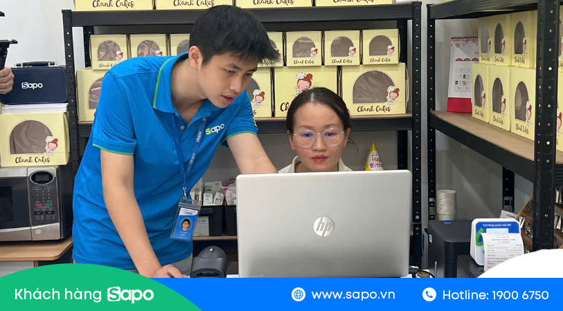 sapo hỗ trợ chanh cake sử dụng phần mềm quản lý tiệm bánh