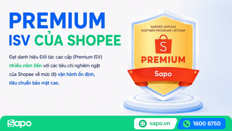 sapo đạt danh hiệu shopee premium isv