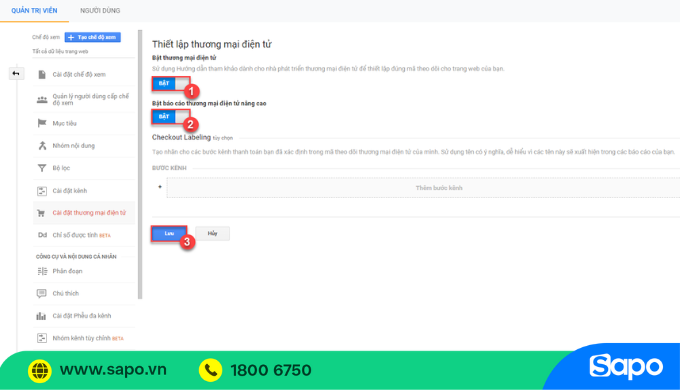 Thiết lập thương mại điện tử trên Sapo