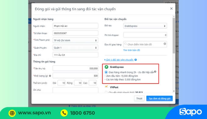GrabExpress giao hàng siêu tốc chỉ trong 2h