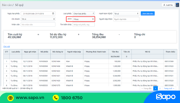 Kiểm tra giao dịch khi thanh toán QR Code trên Sapo