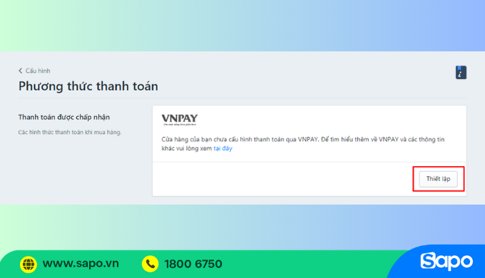 kết nối và thanh toán QR Code trên Sapo