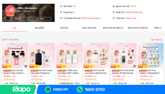 Ribi Cosmetics bán nước hoa chính hãng