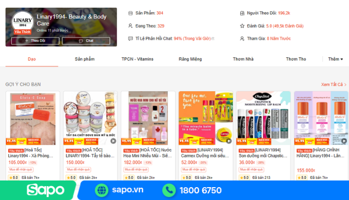 Shop bán nước hoa trên Shopee Linary1994