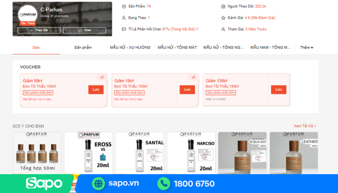 Shop bán nước hoa trên Shopee C-parfum Official Store