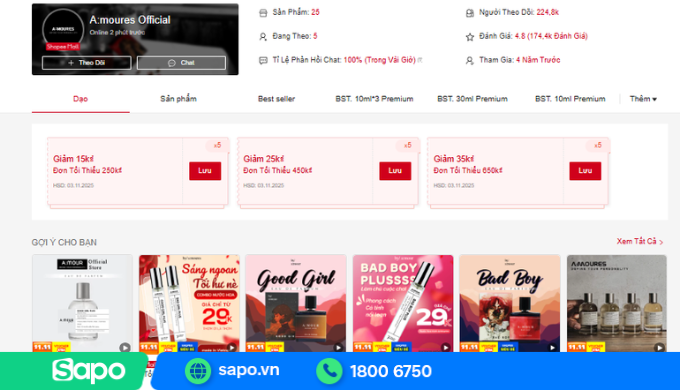 Shop bán nước hoa A:mour official