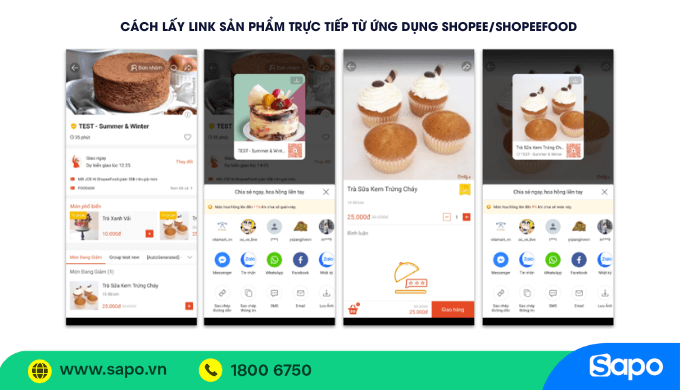 lấy link sản phẩm trên shopeefood