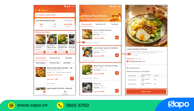 điều kiện nhận hoa hồng shopeefood affiliate