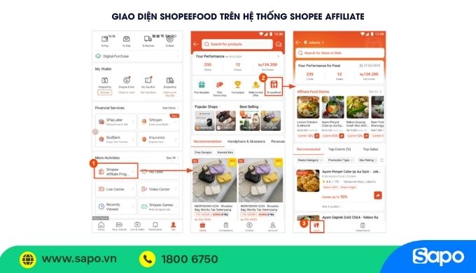truy cập ShopeeFood Affiliate