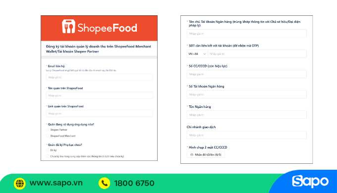cách đăng ký tài khoản ShopeeFood Merchant Wallet