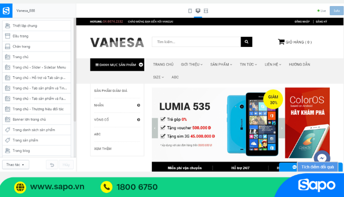 Giao diện website trên Wordpress