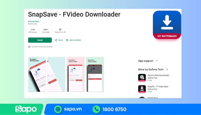 Tải video Facebook với SnapSave