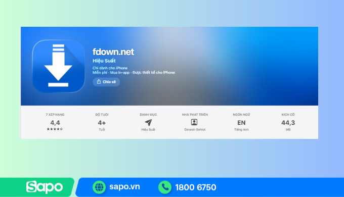 Tải video với FDown.net IOS