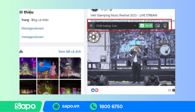 Tải video livestream Facebook từ Cốc Cốc