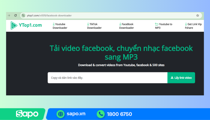 Tải video livestream trên Facebook với YTOP1