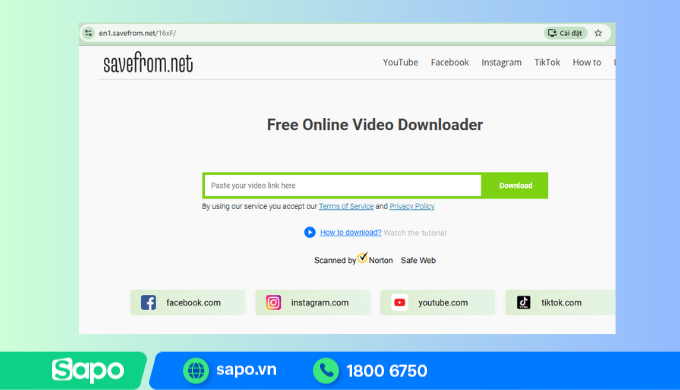 Tải video livestream Facebook bằng Savefrom.net