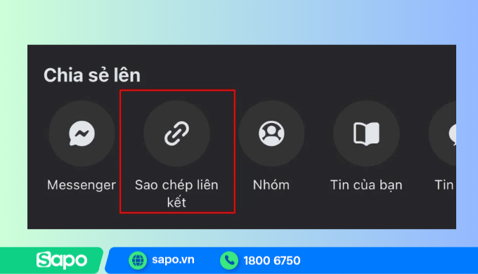 sao chép liên kết livestream facebook