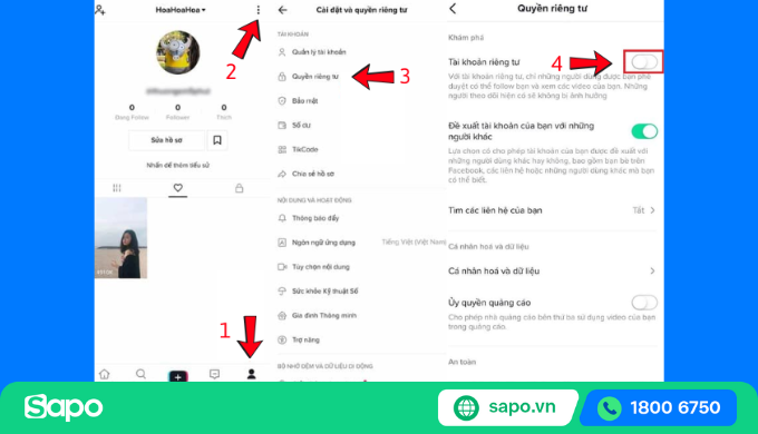 mở tài khoản tiktok công khai để tăng view