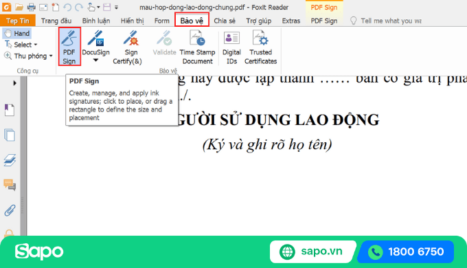 Tạo chữ ký điện tử trên PDF