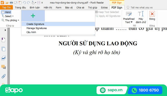 Tạo chữ ký điện tử trên PDF