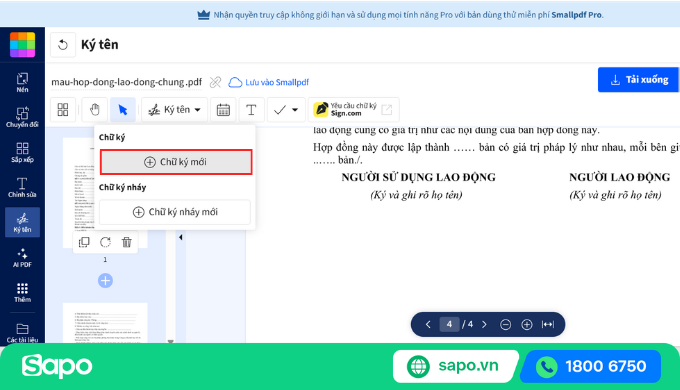 Tạo chữ ký điện tử trên PDF