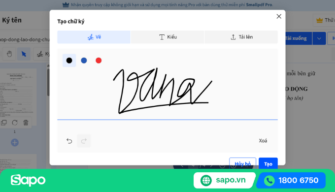 Tạo chữ ký điện tử trên PDF