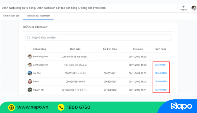 Chốt đơn livestream Facebook