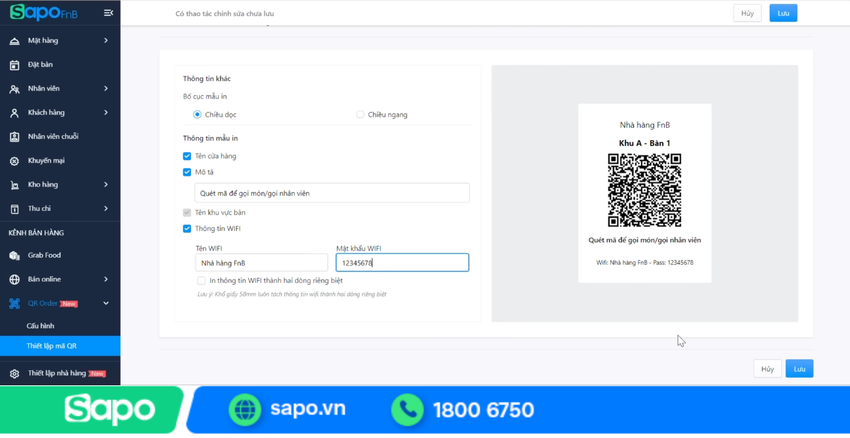 thiết kế mã QR order tại bàn