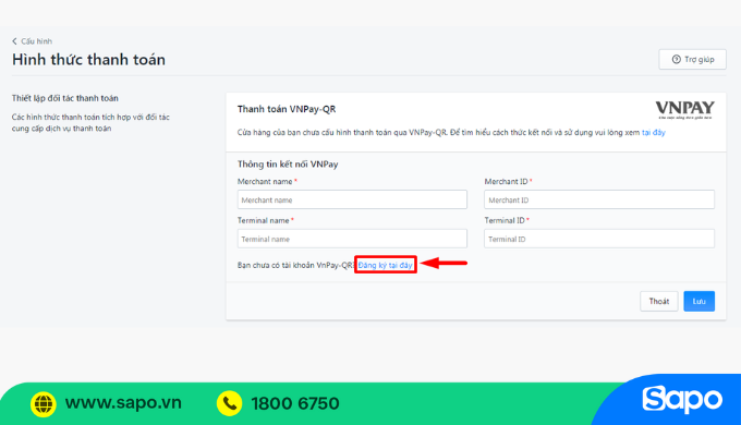 đăng ký tài khoản VNPAY-QR