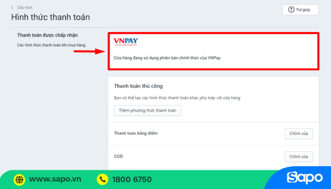 Sử dụng bản chính thức VNPAY-QR