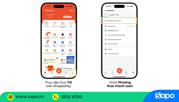Chọn phương thức thanh toán trên ShopeeFood