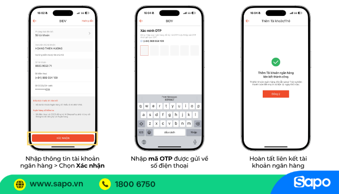 Liên kết tài khoản ngân hàng trên ShopeeFood