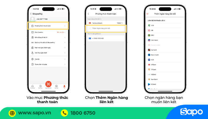 thanh toán internet banking trên shopeefood